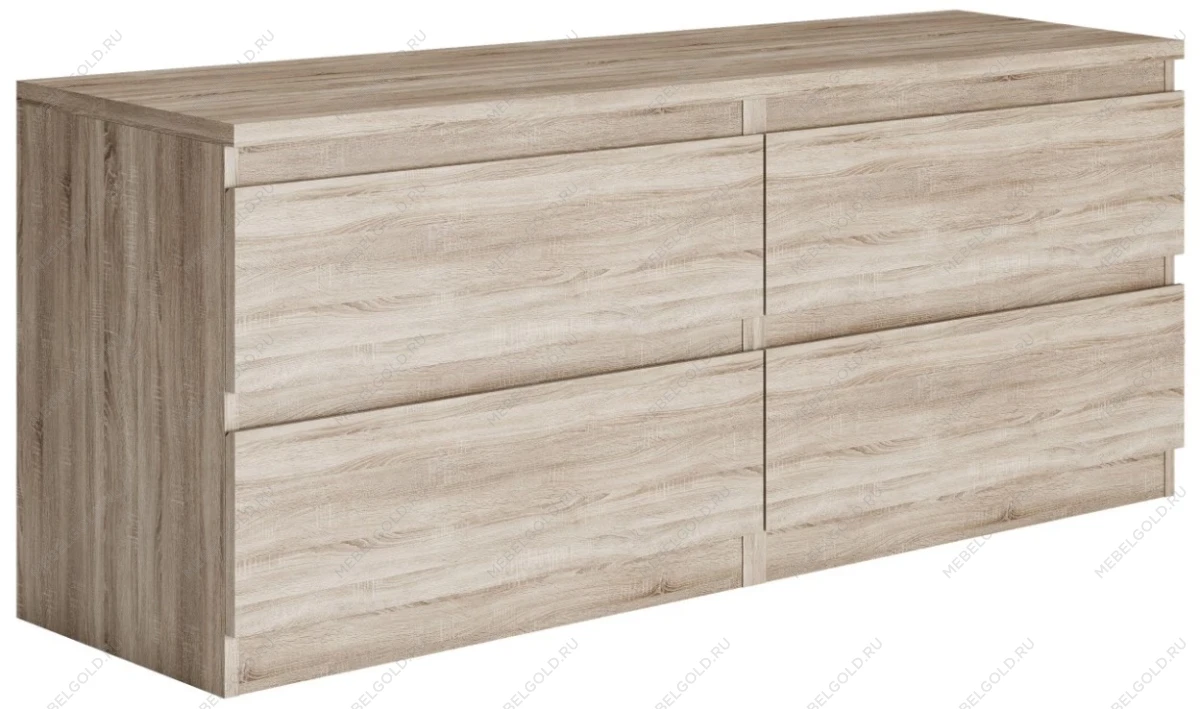 Тумба для ТВ Кастор, 4 ящика, 130х40х54 см, дуб сонома