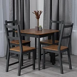 Стол Соната Люкс/Sonata Lux table, 75х75х75 см, массив сосны, антик /графит, 75х75х75 см | изображение 5