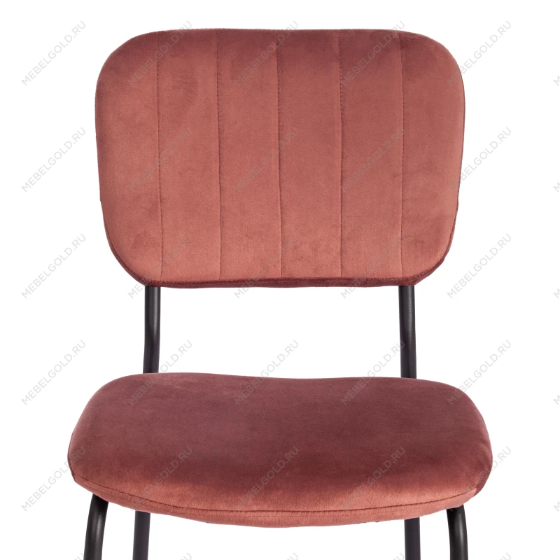 Стул CAROL (mod. UC06)/1 шт. в упаковке, металл, вельвет, 45 х 56 х 82 см, Coral (коралловый) HLR44 / черный | изображение 5