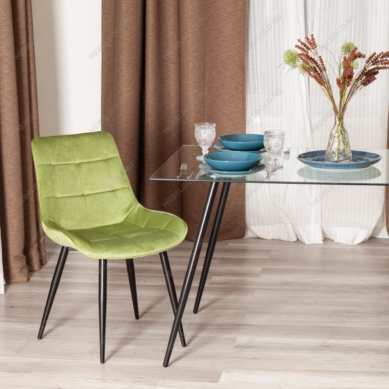 Стул ABRUZZO ( mod. 8060 ), металл/велюр, 54 х 62 х 83 см, зеленый (HLR 54)/черный | изображение 9