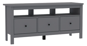 Тумба ТВ Сага, 3 ящика, 131х42х63 см, серая