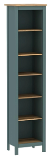 Стеллаж Сага, 50х42х215 см, темно-бирюзовый/ясень