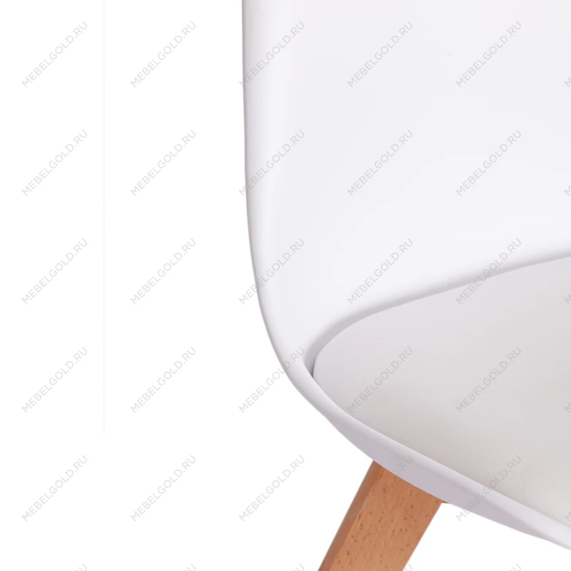 Стул TULIP (mod. 73-1), дерево/пластик/экокожа, 47,5x55x80 см, Белый (White) | изображение 6