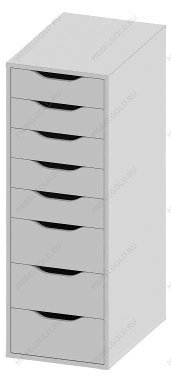 Комод Ингар, 8 ящиков, 36x102x53 см, белый