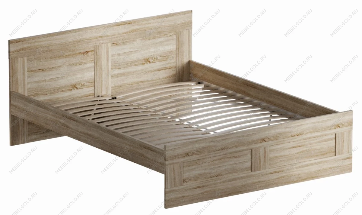 Кровать двуспальная Сириус, 160х200 см, дуб сонома