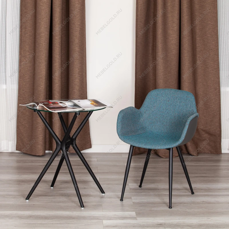 Кресло VALENTINO (mod. PC45-2)/1 шт. в упаковке, металл/экокожа/ткань, 55 х 58 х 81 см, Turquoise (бирюзовый)/Grey (серый)/чёрный | изображение 8