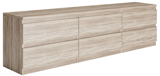 Тумба для ТВ Кастор, 6 ящиков, 194х40х54 см, дуб сонома