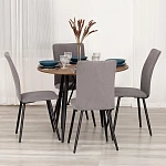 Стул обеденный La Rousse, NEW, флок, серый/черный, 29, 45x55x93 см | изображение 15