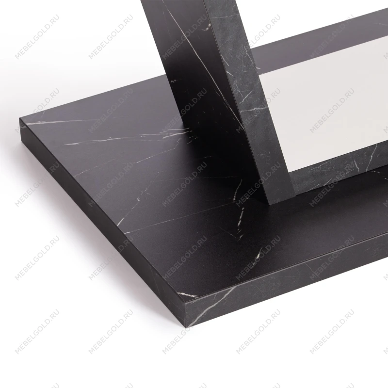 Стол обеденный VOX раздвижной, ЛДСП, 132-172x85x75,5 см, Мрамор черный/Белый | изображение 13