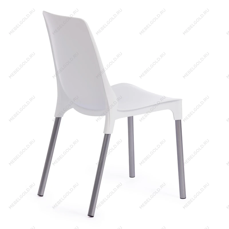 Стул GENIUS (mod 75), металл/пластик, 46x56x84cм, белый/ножки хром | изображение 2